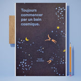 Carte de vœux - Un bain cosmique Lundi au soleil Hersée Paris 9