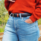 Ceinture en pneu de vélo Tubeless upcyclée noire et châtaigne - La Vie est Belt La vie est belt Hersée Paris 9