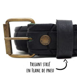 Ceinture en pneu  de vélo Véligo upcyclée noire - La Vie est Belt La vie est belt Hersée Paris 9