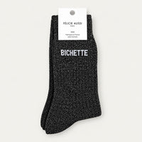 Chaussettes femme à message pailletées - Félicie Aussi Félicie Aussi Hersée Paris 9