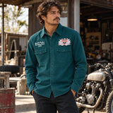 Chemise Sacred Chest Racing Green en coton brodé - Deus Ex Machina Deus Ex Machina Hersée Paris 9