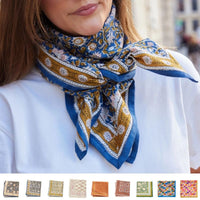 Foulard carré 60×60 bandana en coton imprimé - Bonheur du Jour Paris Bonheur du Jour Paris Hersée Paris 9