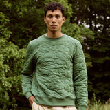 Sweat matelassé Bussy col rond vert coton recyclé - Faguo Faguo Hersée Paris 9