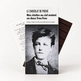 Tablette-livre « Mes étoiles au ciel avaient un doux frou-frou » - chocolat noir 74% au poivre bio 80g - Le Chocolat de Poche