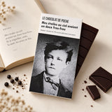 Tablette-livre « Mes étoiles au ciel avaient un doux frou-frou » - chocolat noir 74% au poivre bio 80g - Le Chocolat de Poche